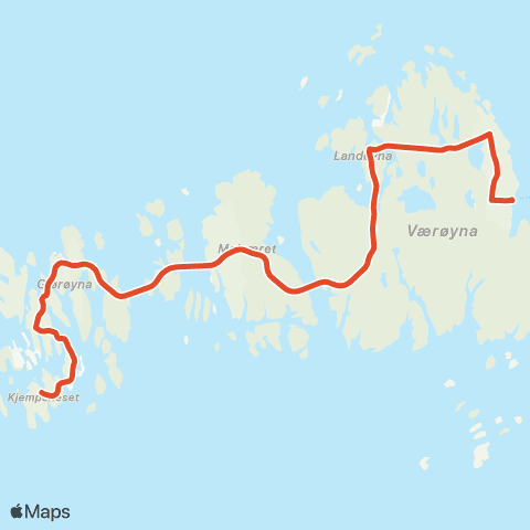 Skyss Bulandet-Værlandet map