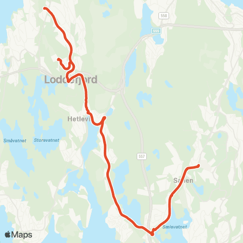Skyss Olsvikskjenet - Loddefjord terminal - Fyllingsdale map