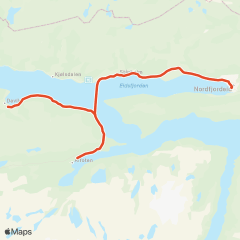 Skyss Davik-Nordfjordeid map