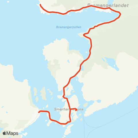 Skyss Bremanger-Kalvåg-Smørhamn map