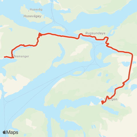 Skyss Bremanger-Oldeide-Svelgen map