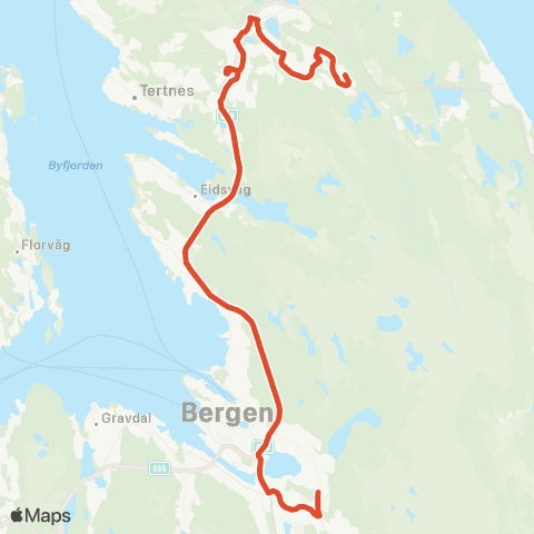 Skyss Åsane terminal - Haukeland sjukehus map