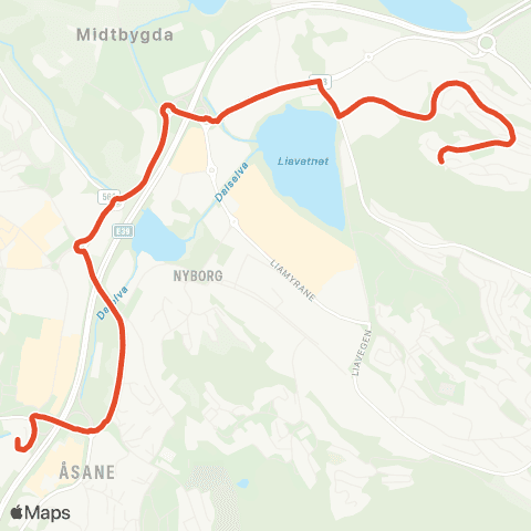 Skyss Langarinden - Åsane terminal map