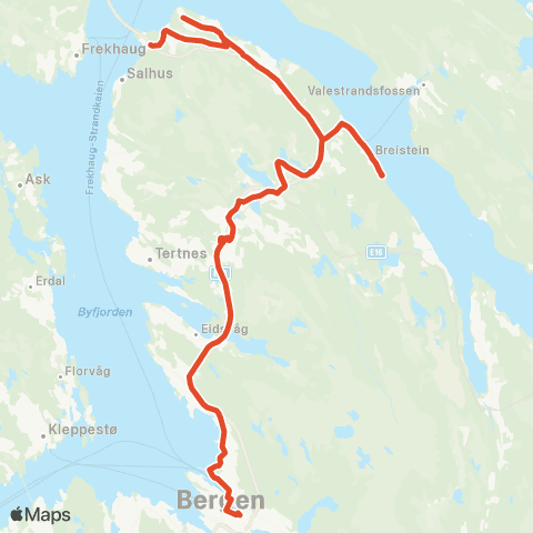 Skyss Breistein - Åsane terminal map