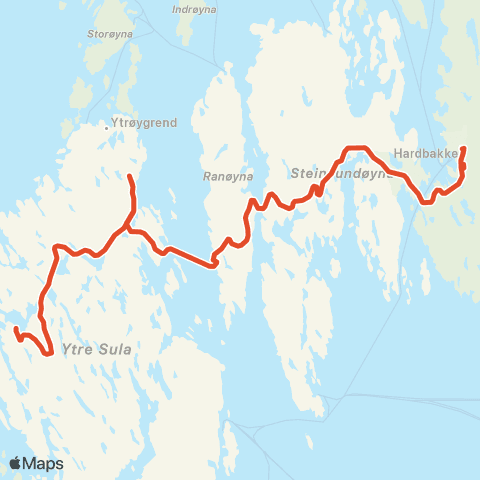 Skyss S. Hjønnevåg-Lundøy-Hardbakke map