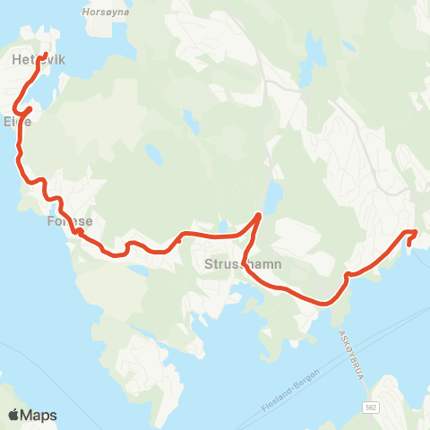 Skyss Hetlevik - Norrønaheimen - Kleppestø terminal map