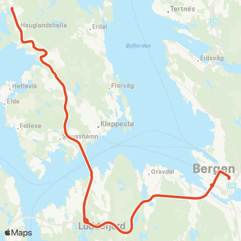 Skyss Ravnanger - Norrønaheimen - Bergen busstasjon map