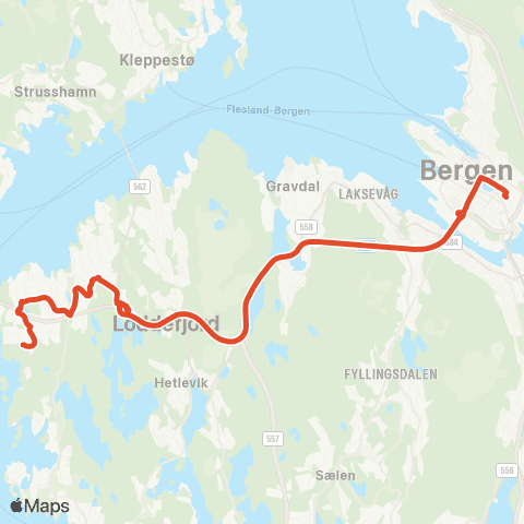 Skyss Ramsvik - Bergen map