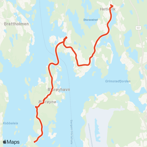 Skyss Tyssøy / Bjorøy - Loddefjord terminal map