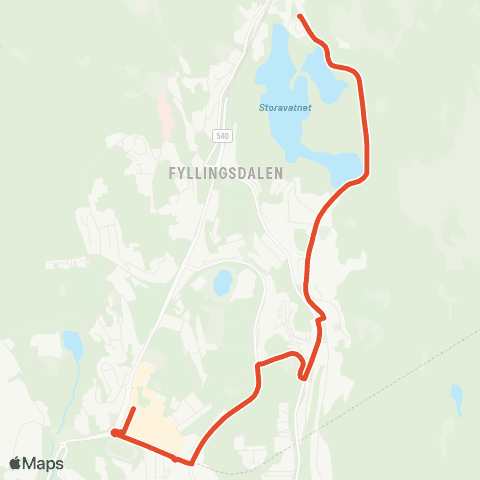 Skyss Løvstakkskiftet - Fyllingsdalen Terminal map
