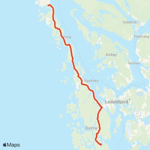 Skyss Blomvåg - Straume - Sund map