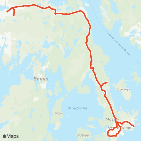 Skyss Mosterhavn-Totland-Gassasundet map