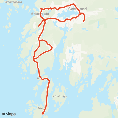 Skyss Svortland - Rundt Storavatnet - Svortland map