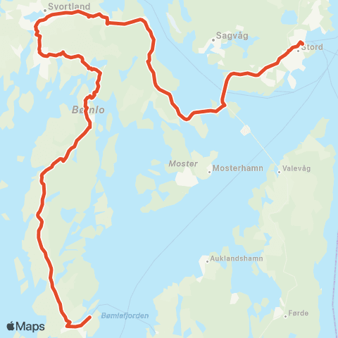 Skyss Svortland - Føyno-Leirvik map