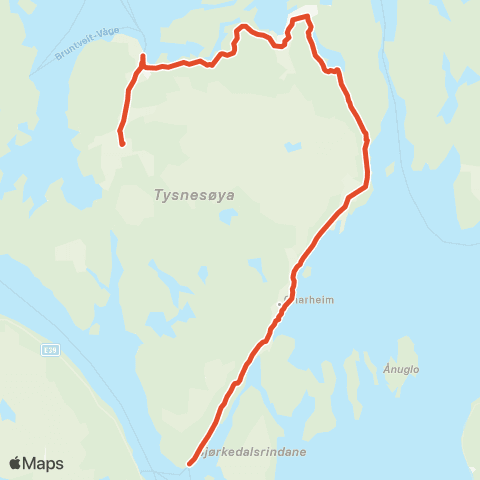 Skyss Våge-Lunde-Onarheim-Hodnanes map