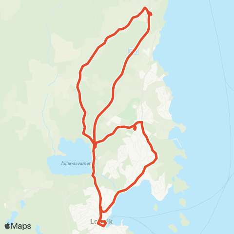 Skyss Leirvik-Romm-Fjellgard-Leirvik map