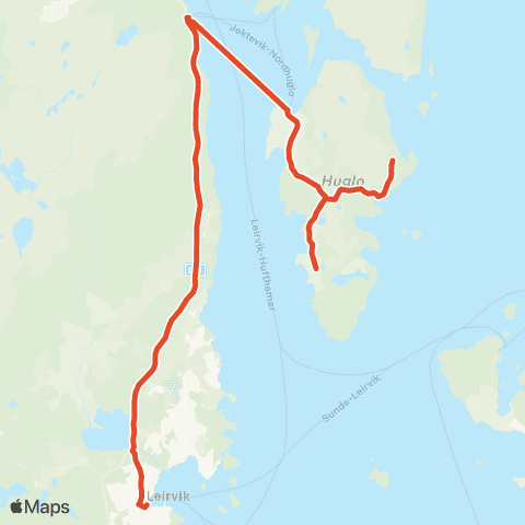 Skyss Nordhuglo-Tveit-Haukanes map