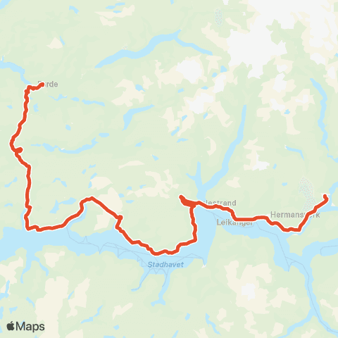 Skyss Sogndal-Vadheim-Førde map