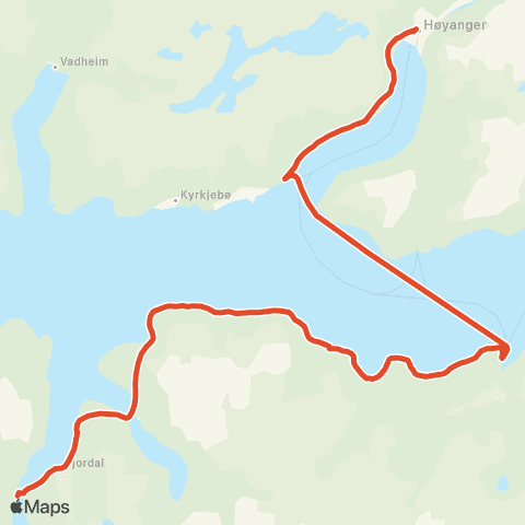 Skyss Høyanger-Ortnevik-Bjordal-Ikjefjord map