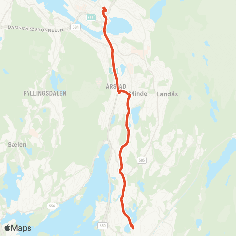 Skyss Nesttun - Storetveitveien - Wergeland map