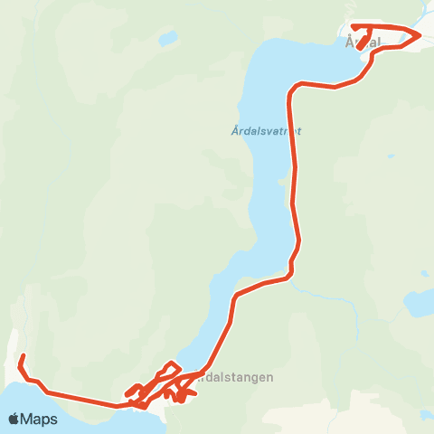 Skyss Ø.Årdal-Årdalstangen-Seimsdalen map