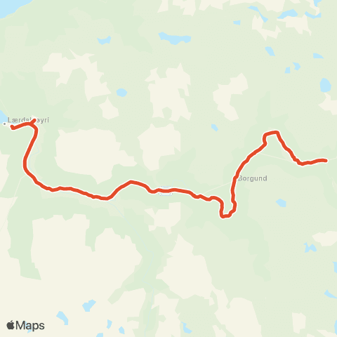Skyss Borlaug-Lærdal-Fodnes map