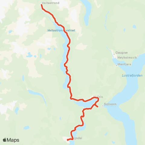Skyss Hafslo-Veitastrond map