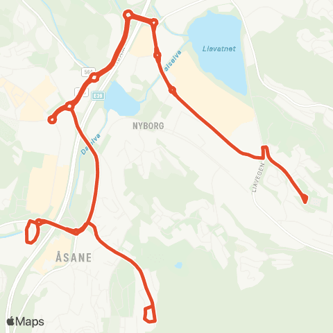 Skyss Åsane map