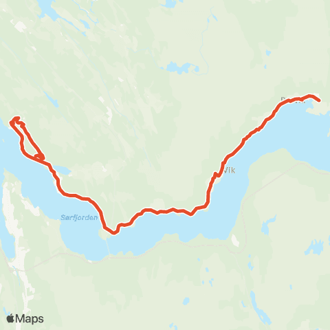 Skyss Bruvik - Kvisti - Haus - Øvre Rivenes map