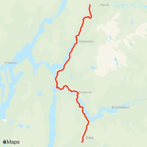 Skyss Eksingedalen - Dale map