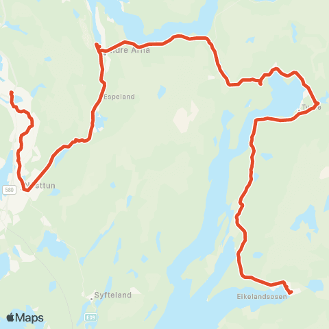 Skyss Eikelandsosen-Tysse map