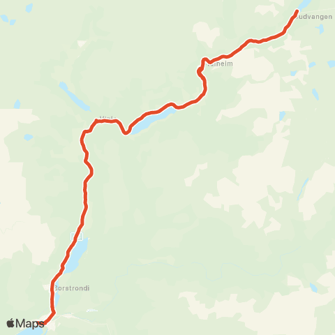 Skyss Bergen-Voss-Gudvangen map