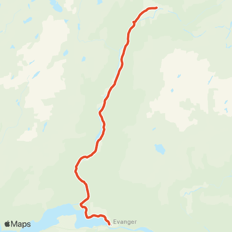 Skyss Brekkhus - Evanger - Voss map