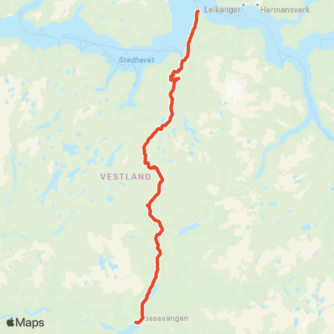Skyss Voss-Myrkdalen-Vik-Vangsnes map