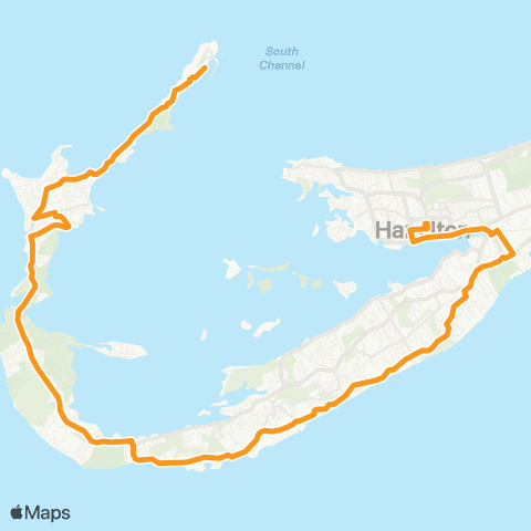 ShoreLink Barnes Corner / Dockyard <-> Hamilton map