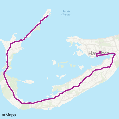 ShoreLink Barnes Corner / Dockyard / Somerset <-> Hamilton map