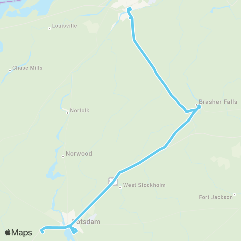 St. Lawrence County Public Transit Route 73 map