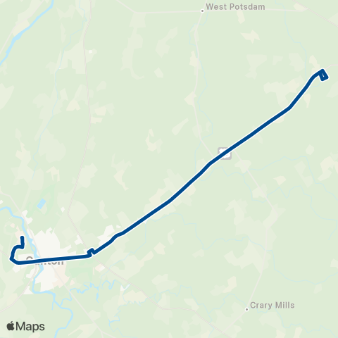 St. Lawrence County Public Transit Route 69 (Roo Shuttle) map