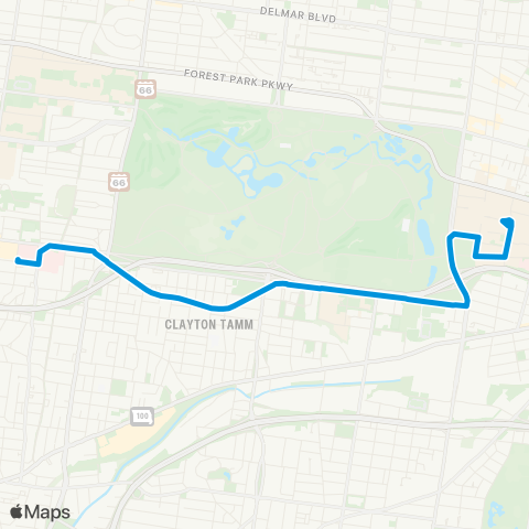 MetroBus Missouri Oakland map
