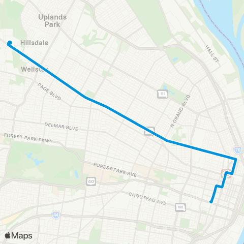 MetroBus Missouri Dr Ml King map