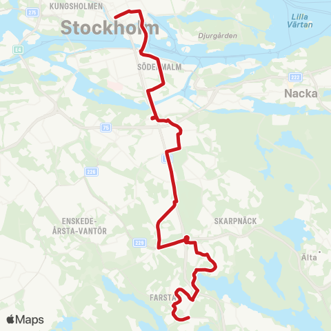 SL Busslinje map