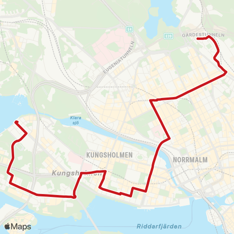 SL Busslinje map