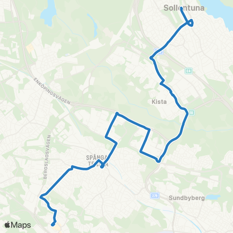 SL Blåbusslinje map
