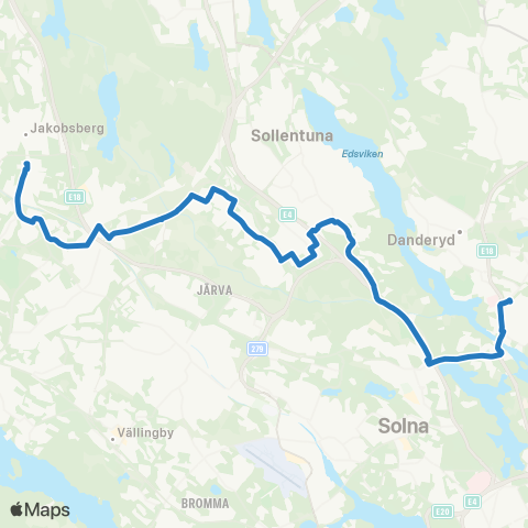 SL Blåbusslinje map