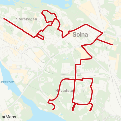SL Busslinje map