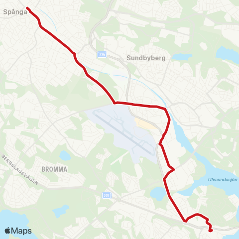 SL Busslinje map