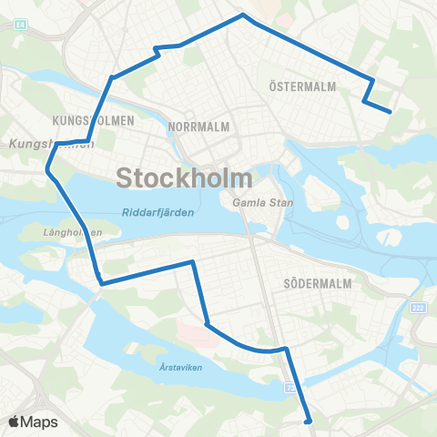 SL Blåbusslinje map