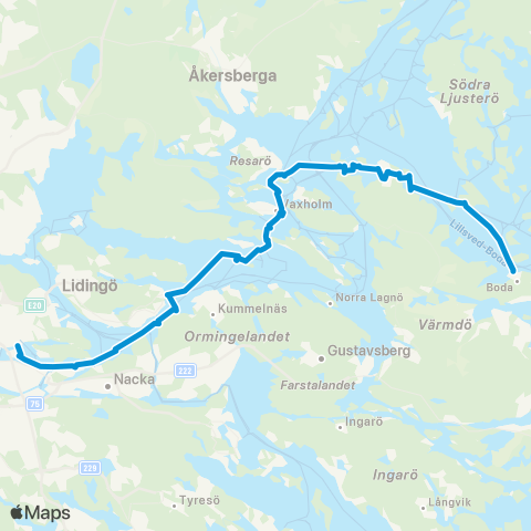 SL Båtlinje map