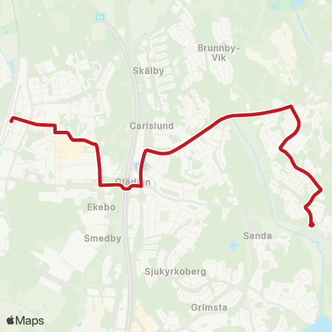 SL Busslinje map