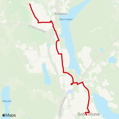 SL Busslinje map
